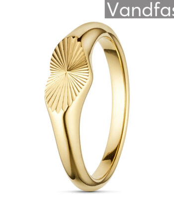 Annebrauner Sun Burst Heart Ring 18k Guldbelagt 51