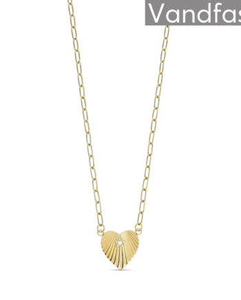 Annebrauner Sun Heart Zirconia Halskæde 18k Guldbelagt