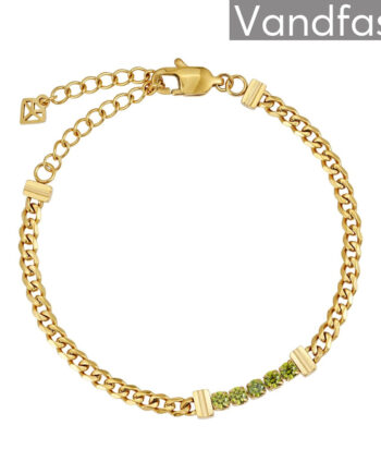 Annebrauner Tennis Panzer Peridot Armbånd 18k Guldbelagt
