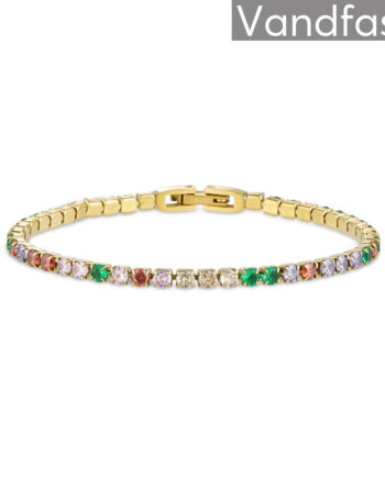 Annebrauner Tennis Texas Armbånd 18k Guldbelagt 17 Cm