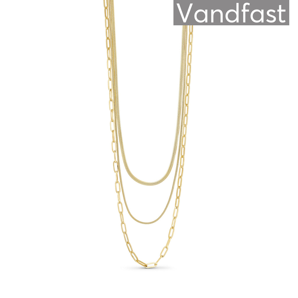 Annebrauner Three Layer Snake Halskæde 18k Guldbelagt