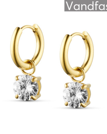 Annebrauner Zirconia Creole øreringe 18k Guldbelagt