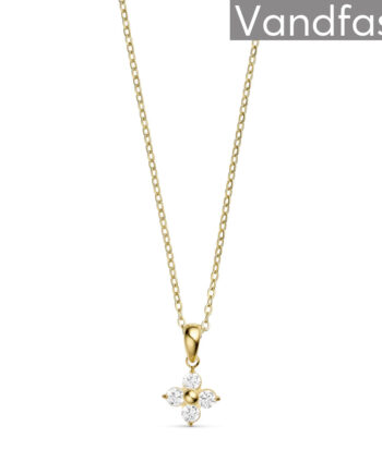 Annebrauner Zirconia Flower Halskæde 18k Guldbelagt