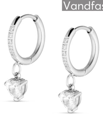 Annebrauner Zirconia Heart Hoop øreringe