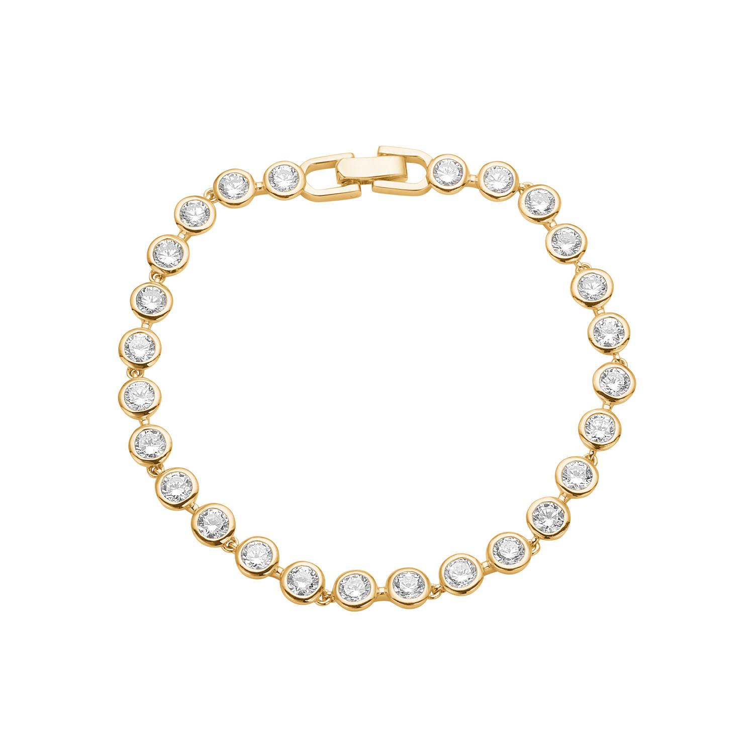 Armbånd   Forgyldt Sølv Med Zirkonia 17 Cm