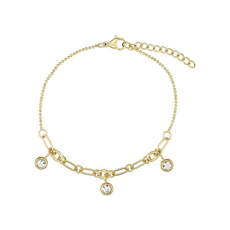 Armbånd   Forgyldt Stål Med Zirkonia Og Kugler