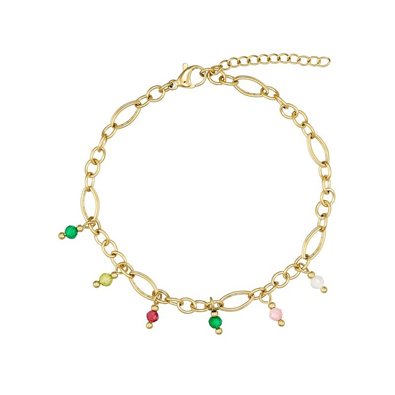 Armbånd   Forgyldt Stål Med ædelsten