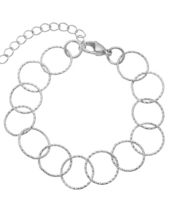 Armbånd   Stål Med Fine Ringe