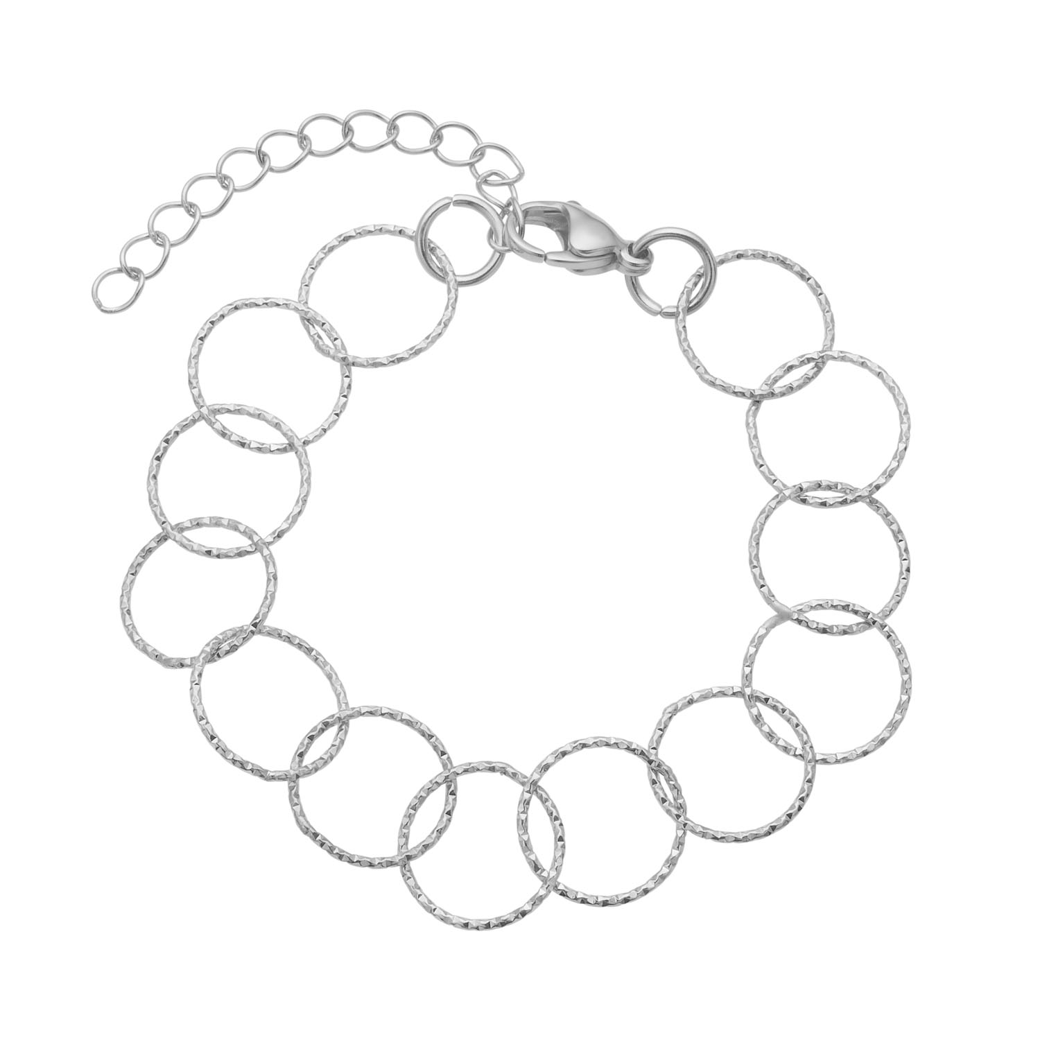 Armbånd   Stål Med Fine Ringe