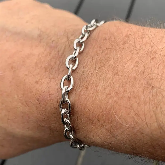 Armbånd Simpel   ædelstål 6mm  Quot Chain Quot