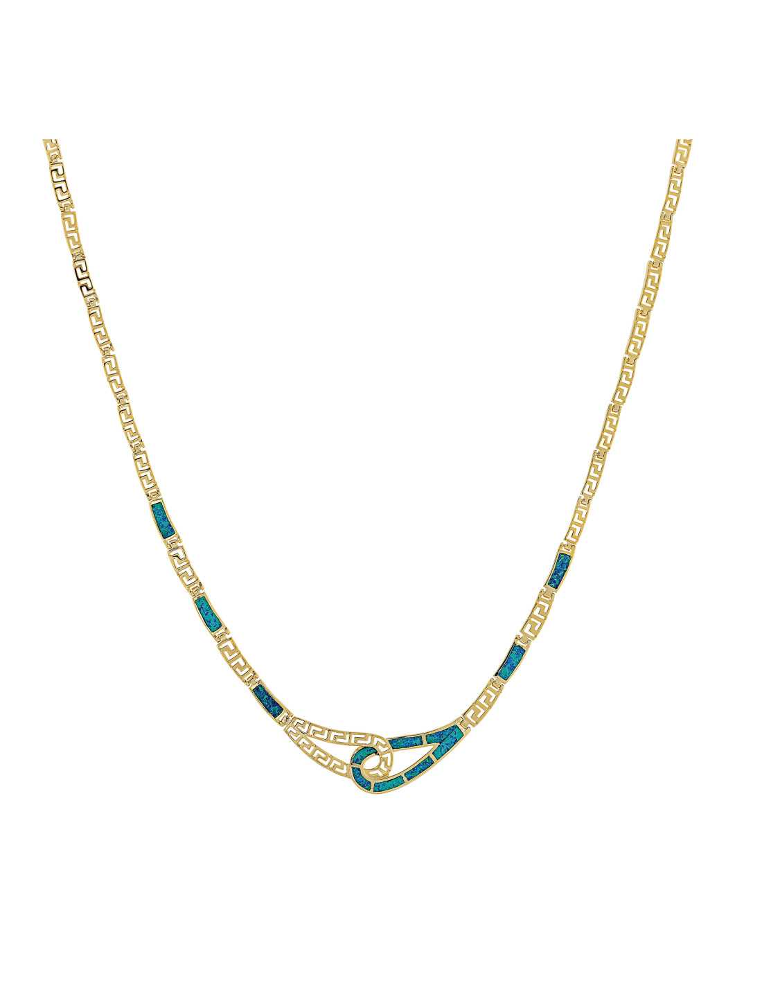 Artemis Opal Halskæde Med Blå Opal Sten 925 Sterling Sølv Guldbelægning