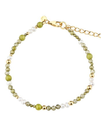 Aya Olive Bracelet   Golden