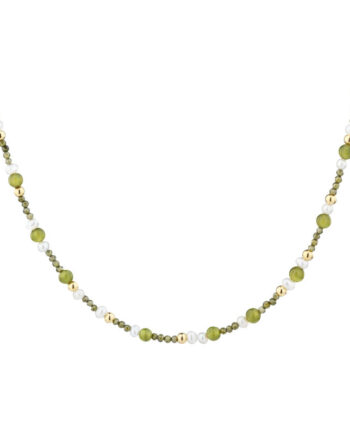 Aya Olive Necklace   Golden