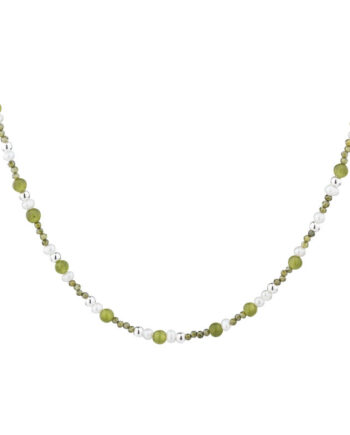 Aya Olive Necklace   Silver