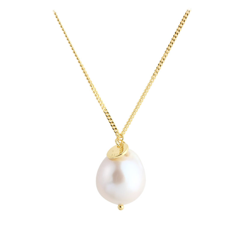Barok Long Necklace   Golden