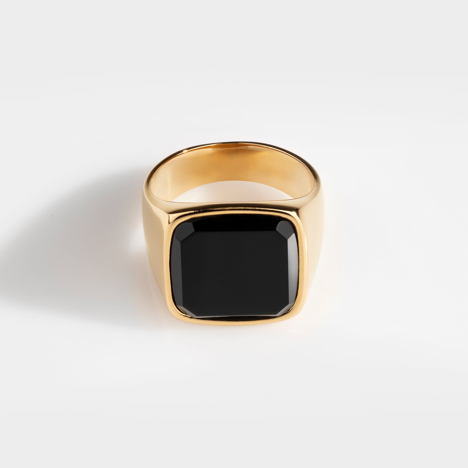 Black Onyx Oversize Signature Guldtonet Ring Str    Herre Northern Legacy