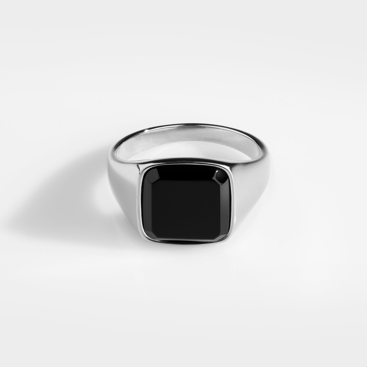 Black Onyx Signature Sølvtonet Ring Str    Herre Northern Legacy
