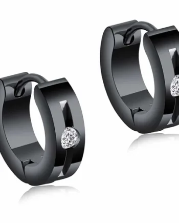 Blackcoatet ørering  Quot Cz Steel Quot  1stk