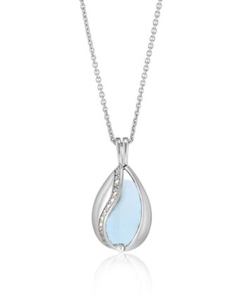 Blankt Smykke æg Med Aqua Calcedon