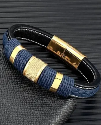 Blue Golden Brown Crawe Herrearmbånd