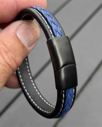 Blue Major Læderarmbånd Flet