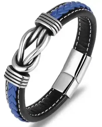 Blue Strang Læderarmbånd