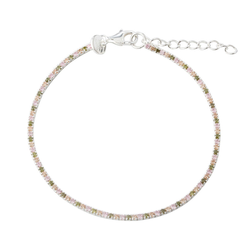 Blush Tennis Bracelet   Silver