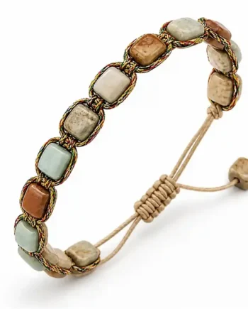 Boheme Nude Straight Herrearmbånd Med Natursten