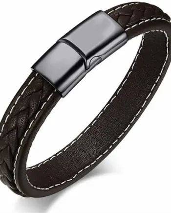 Brunt Imt  Læder Armbånd