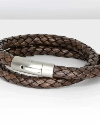 Brunt Læderarmbånd 8mm  Quot Franks Quot