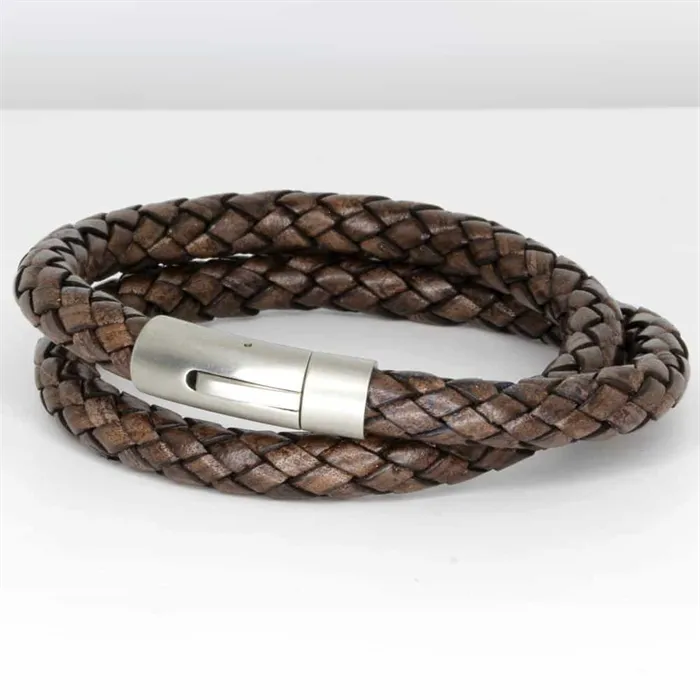 Brunt Læderarmbånd 8mm Quot Franks Quot