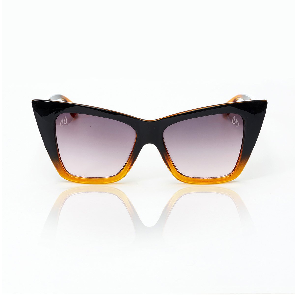 Cat Eye Solbriller Meow Mørkebrun Med Faded Overgang Til Orange