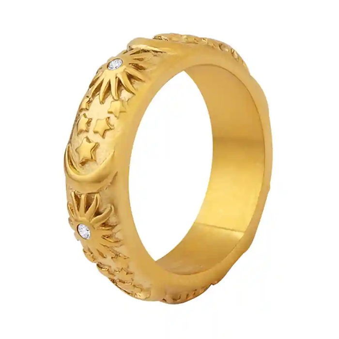Celestial Star Ring   Forgyldt Ring   Rustfri Stål    Mm