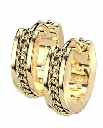 Chain ørering   ædelstål Gold Pvd