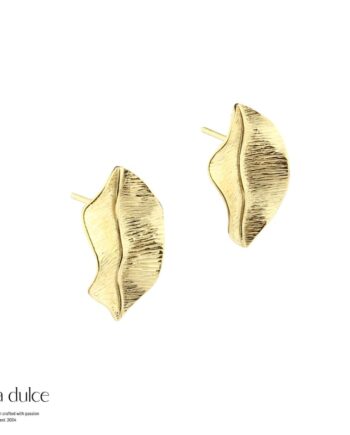 Cherry Leaf Big Earstud   Golden