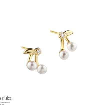 Cherry Pearl Earstud   Golden