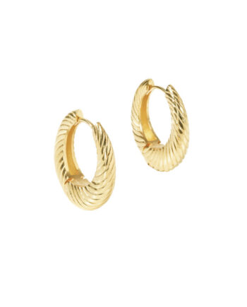 Chunky Line Hoop Small   Golden
