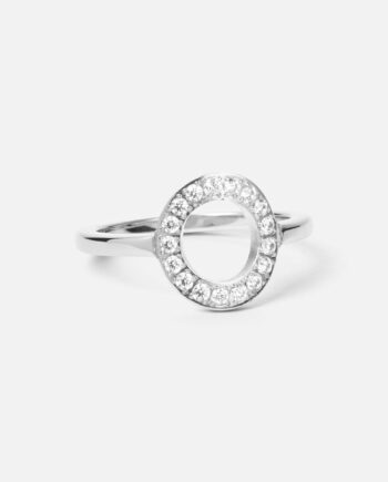 Circle Zirkon Ring Sølvfarvet 12mm