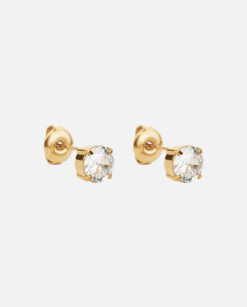 Classic Zirkon Studs øreringe 18k Guldbelagt 6mm