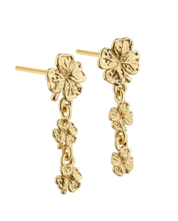 Clover Long Earstud   Golden