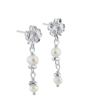 Clover Pearl Earstud   Silver