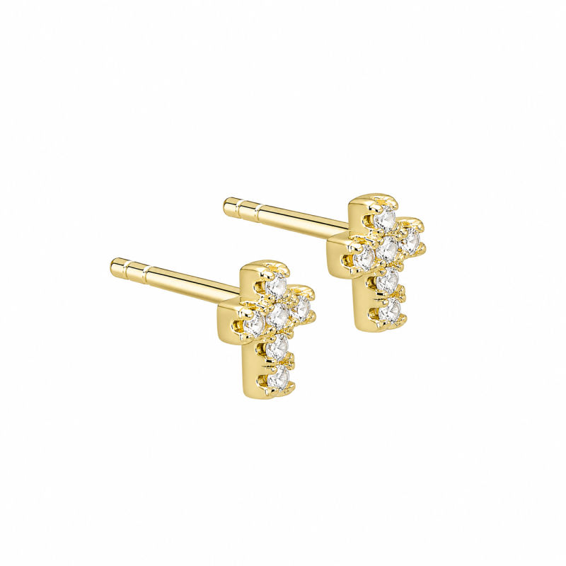 Cross Earstud   Golden