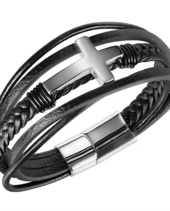 Cross Fiberlæder Armbånd