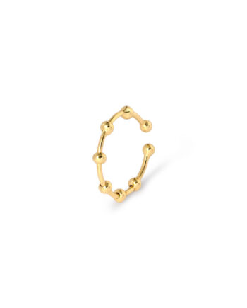 Cuff   Fingerring  Dotondot Onesize Regulerbar Størrelse 18 Karat Forgyldt Sterling Sølv