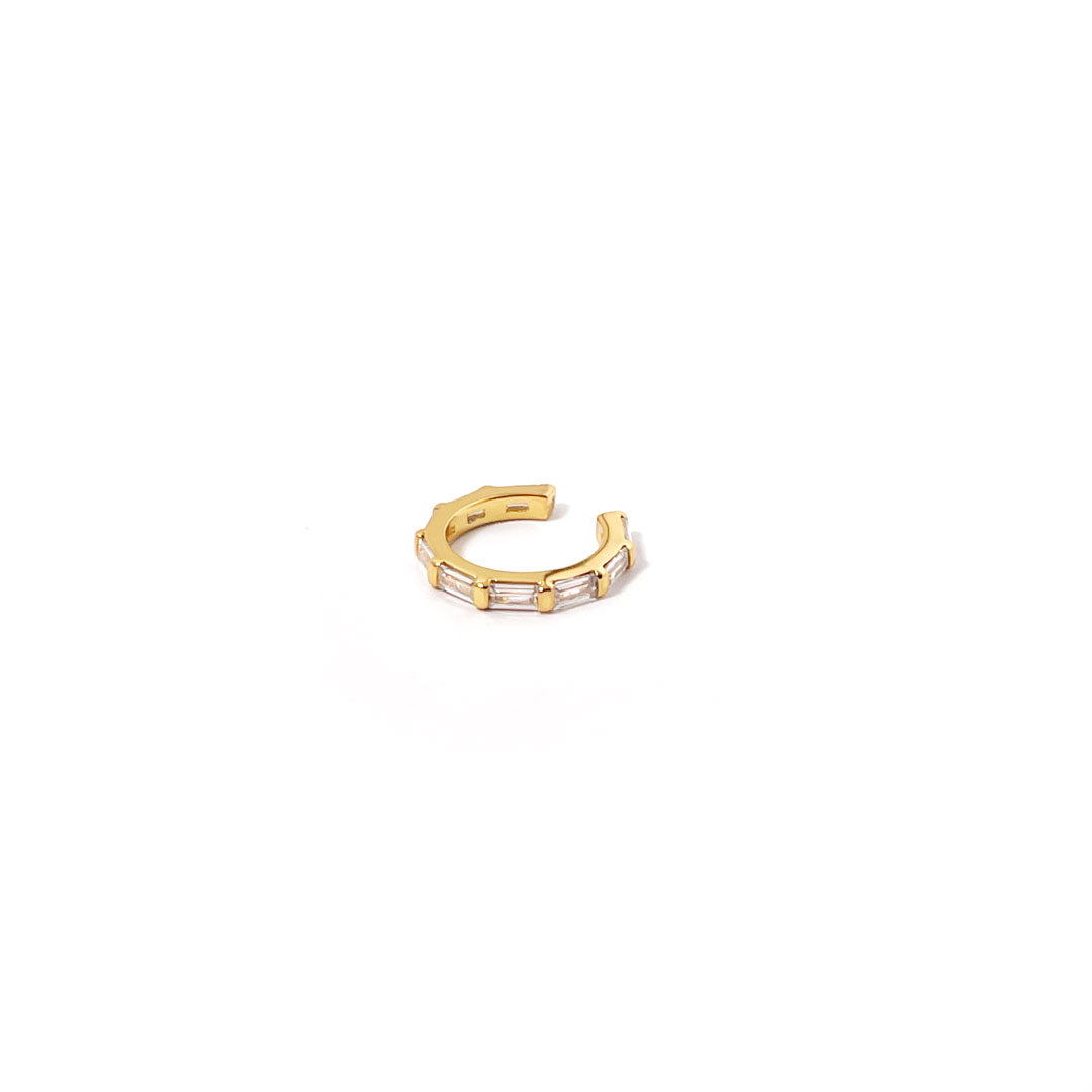 Cuff ørering Baguette Cuff Onesize Regulerbar Størrelse 18 Karat Forgyldt Sterling Sølv