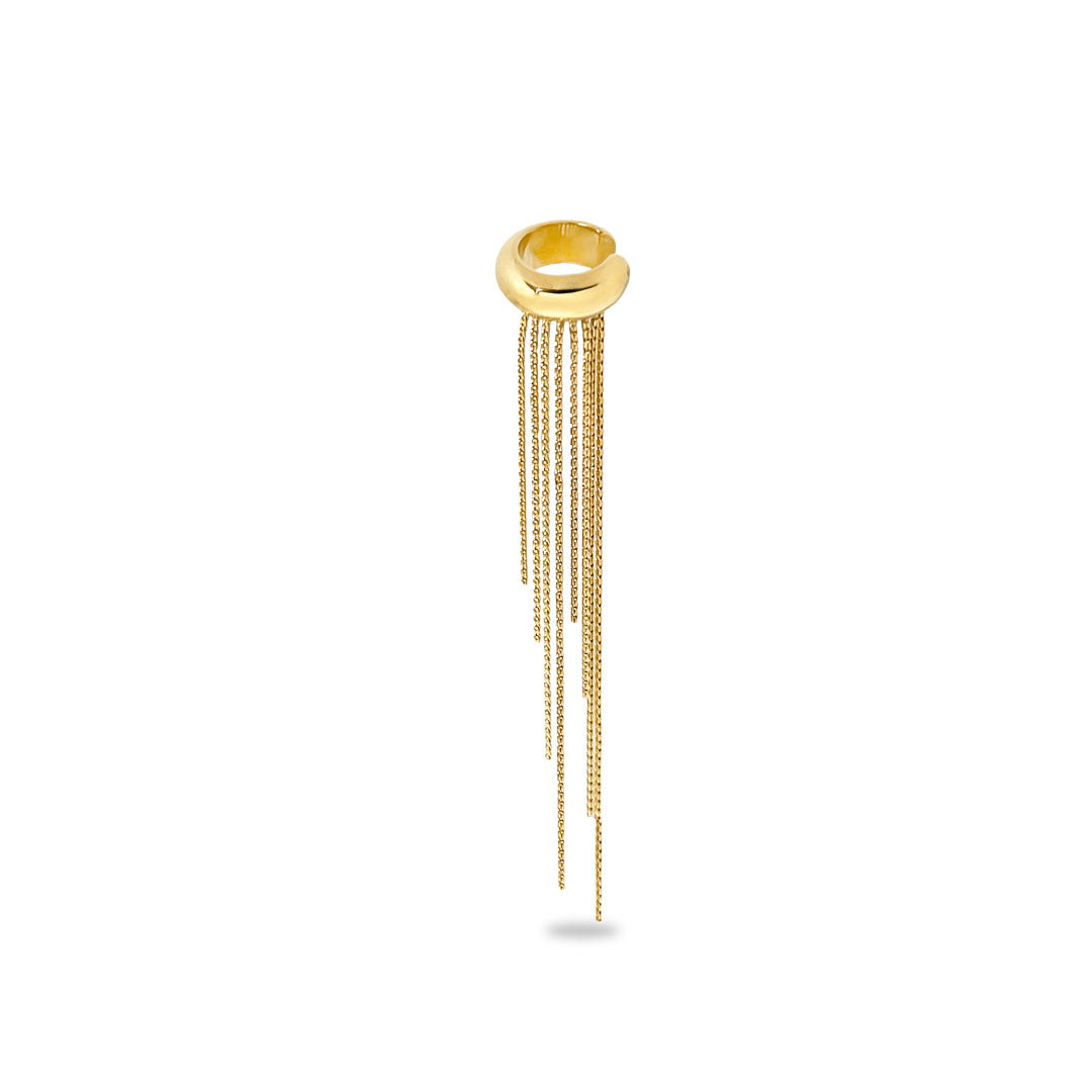 Cuff ørering - Jellyfish Onesize Regulerbar Størrelse 18 Karat Forgyldt