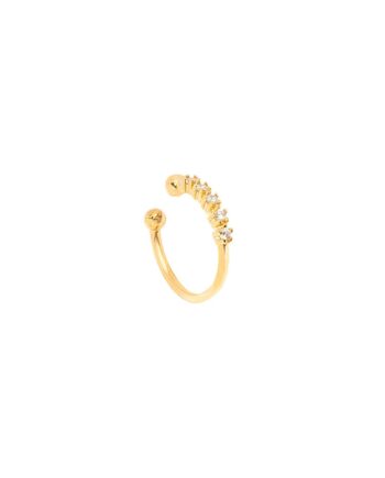 Cuff   ørering  Quintet Onesize Regulerbar Størrelse 18 Karat Forgyldt Sterling Sølv