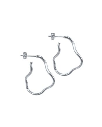 Curly Hoop   Silver