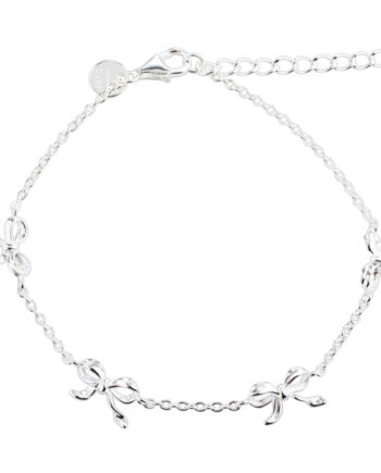 Curve Bow Bracelet   Silver