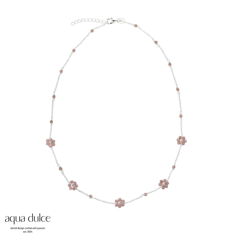 Daisy Rose Necklace   Silver